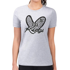 Los Angeles Kings G-III 4Her by Carl Banks Women's Super-Slim Fit Lightweight Animal Print Heart T-Shirt - Heather Gray | US 202214069