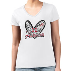 Carolina Hurricanes G-III 4Her by Carl Banks Women's Super-Slim Fit Lightweight Animal Print Heart V-Neck T-Shirt - White | US 202214258
