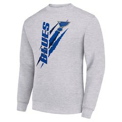 St. Louis Blues Starter Color Scratch Pullover Sweatshirt - Heather Gray | US 202215707