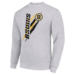 Boston Bruins Starter Color Scratch Pullover Sweatshirt - Heather Gray | US 202215731