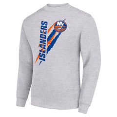 New York Islanders Starter Color Scratch Pullover Sweatshirt - Heather Gray | US 202215776