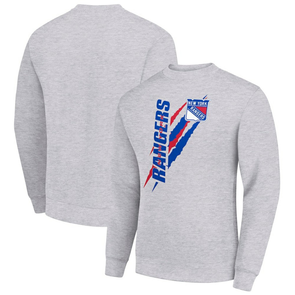 New York Rangers Starter Color Scratch Pullover Sweatshirt - Heather Gray | US 202215777