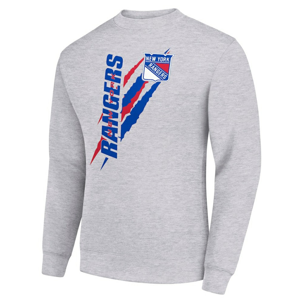 New York Rangers Starter Color Scratch Pullover Sweatshirt - Heather Gray | US 202215777
