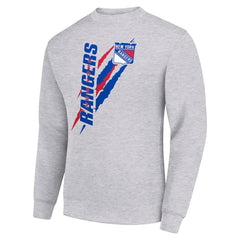 New York Rangers Starter Color Scratch Pullover Sweatshirt - Heather Gray | US 202215777