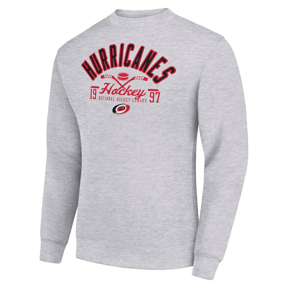 Carolina Hurricanes Starter Stick And Puck Logo Fleece Pullover Sweatshirt - Heather Gray | US 202215800