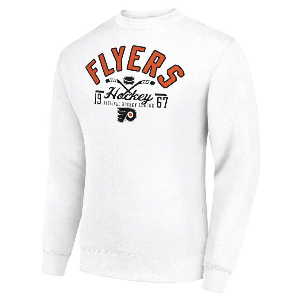Philadelphia Flyers Starter Stick And Puck Logo Fleece Pullover Sweatshirt - White | US 202215803