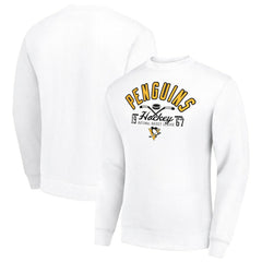 Pittsburgh Penguins Starter Stick And Puck Logo Fleece Pullover Sweatshirt - White | US 202215805