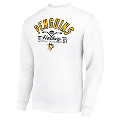 Pittsburgh Penguins Starter Stick And Puck Logo Fleece Pullover Sweatshirt - White | US 202215805
