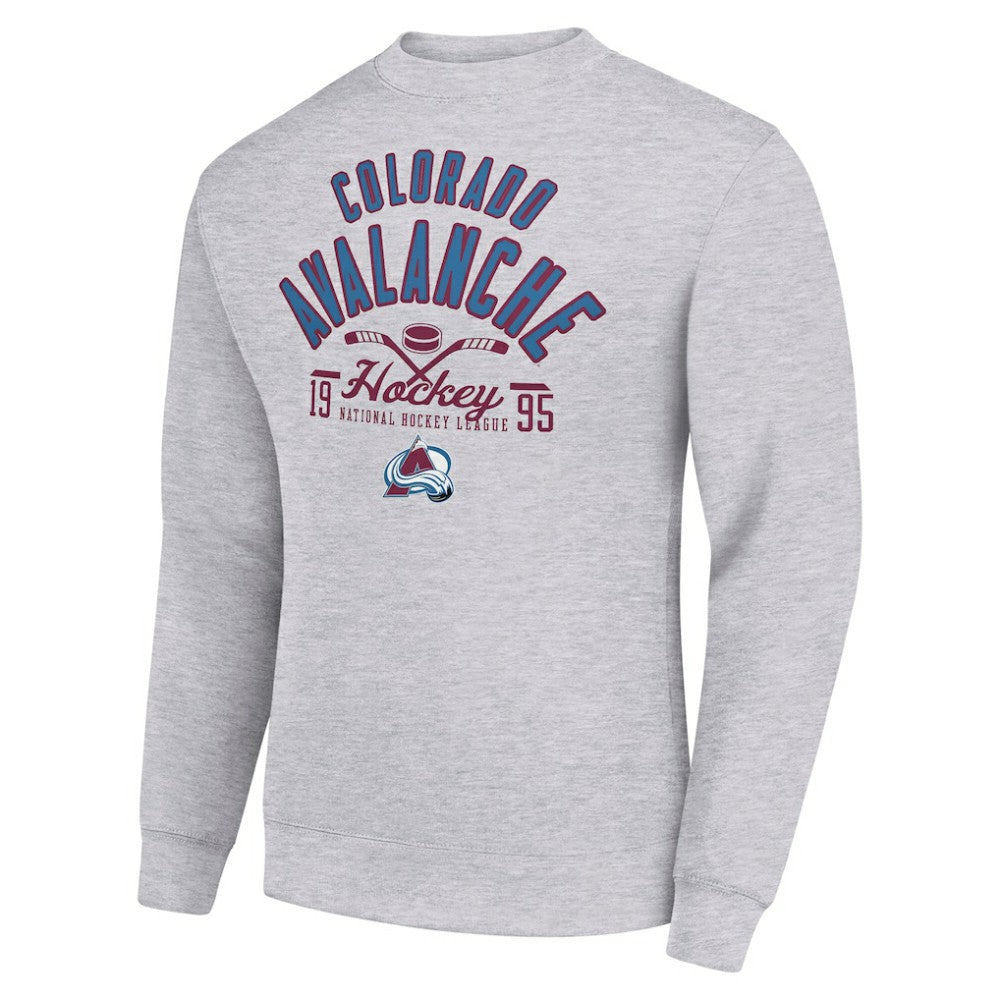 Colorado Avalanche Starter Stick And Puck Logo Fleece Pullover Sweatshirt - Heather Gray | US 202215822