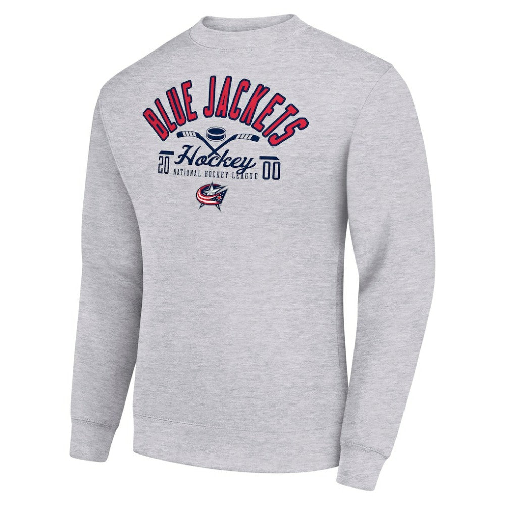 Columbus Blue Jackets Starter Stick And Puck Logo Fleece Pullover Sweatshirt - Heather Gray | US 202215823