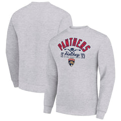 Florida Panthers Starter Stick And Puck Logo Fleece Pullover Sweatshirt - Heather Gray | US 202215827