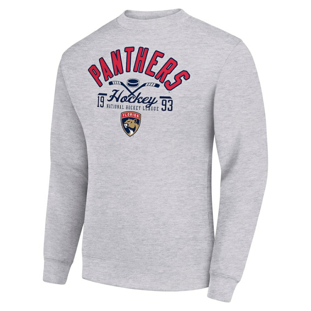 Florida Panthers Starter Stick And Puck Logo Fleece Pullover Sweatshirt - Heather Gray | US 202215827