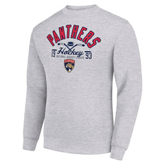 Florida Panthers Starter Stick And Puck Logo Fleece Pullover Sweatshirt - Heather Gray | US 202215827