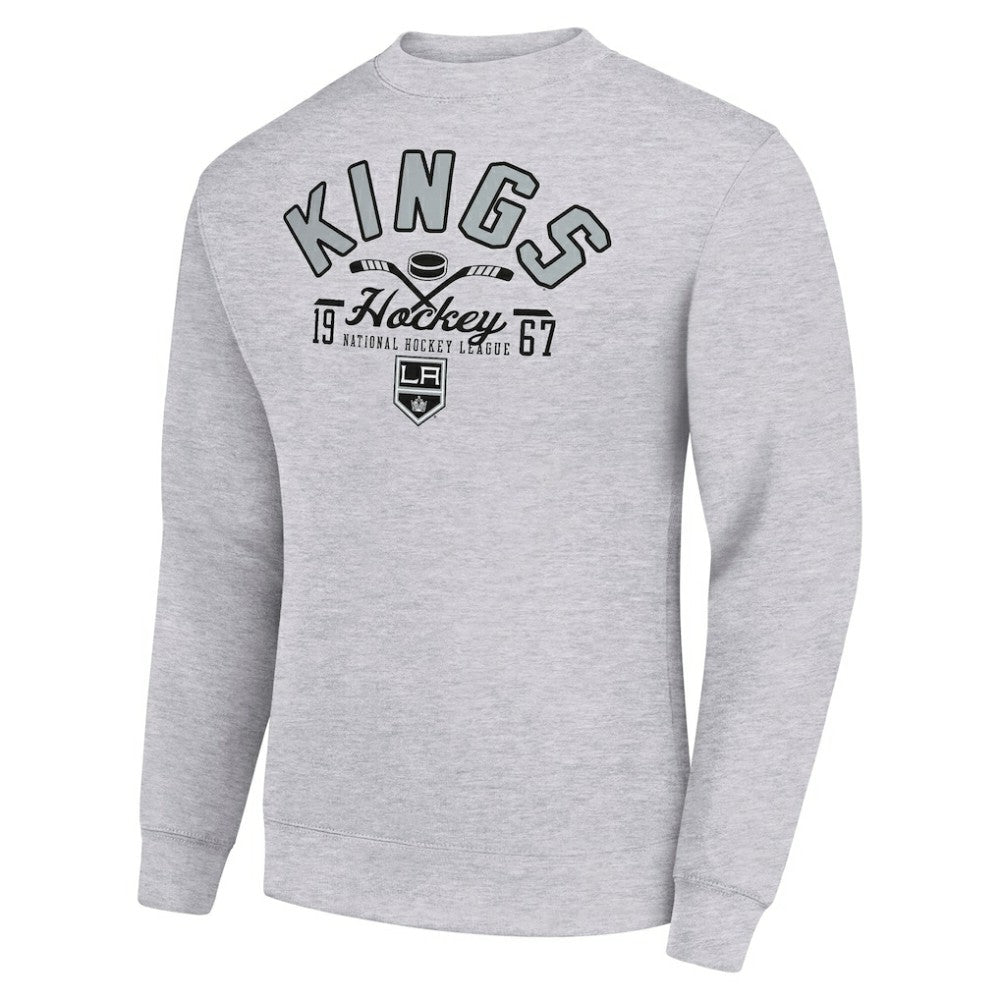 Los Angeles Kings Starter Stick And Puck Logo Fleece Pullover Sweatshirt - Heather Gray | US 202215828