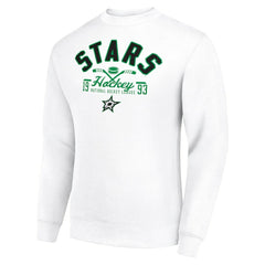 Dallas Stars Starter Stick And Puck Logo Fleece Pullover Sweatshirt - White | US 202215831