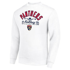 Florida Panthers Starter Stick And Puck Logo Fleece Pullover Sweatshirt - White | US 202215837