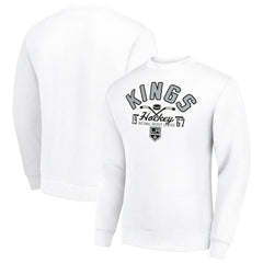 Los Angeles Kings Starter Stick And Puck Logo Fleece Pullover Sweatshirt - White | US 202215839