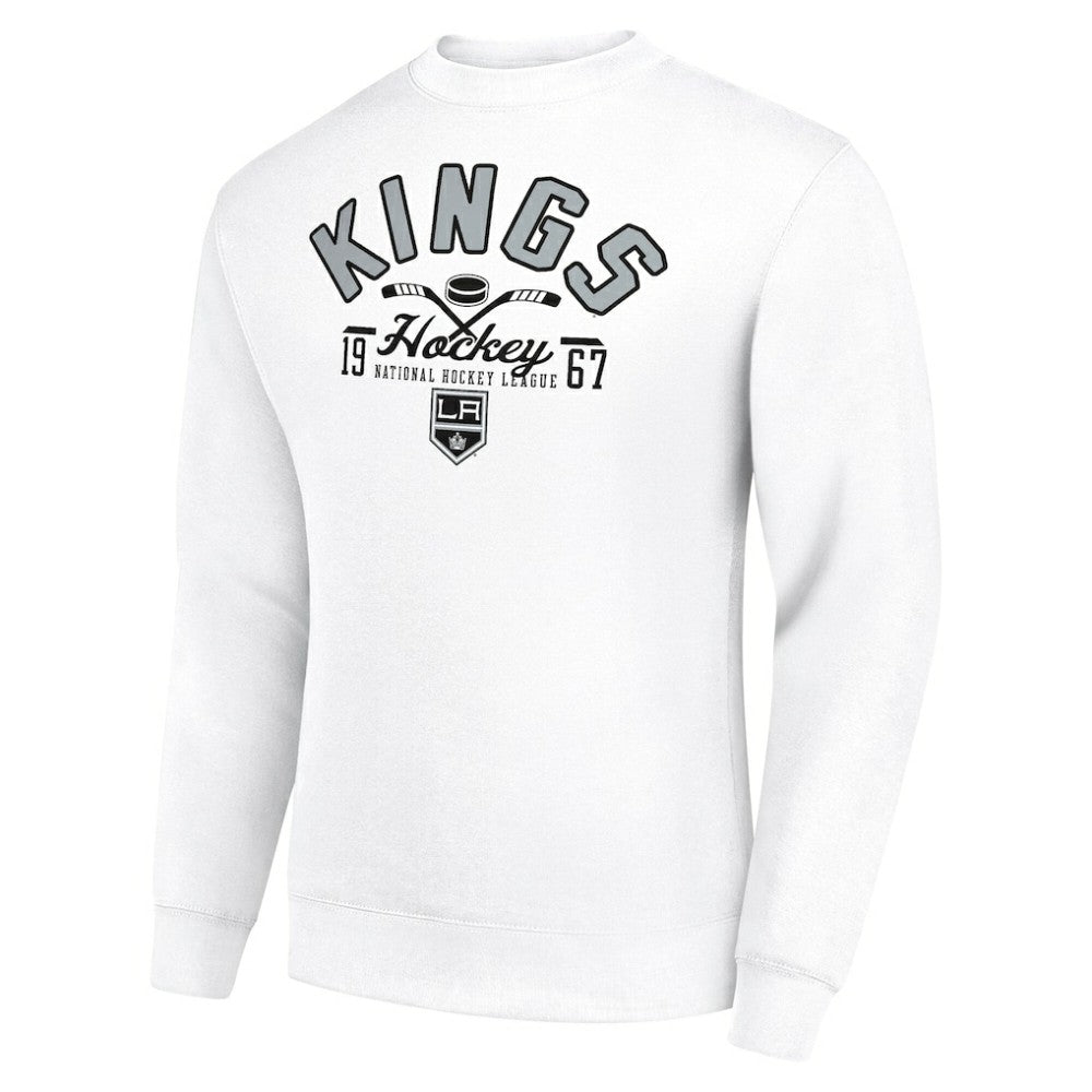 Los Angeles Kings Starter Stick And Puck Logo Fleece Pullover Sweatshirt - White | US 202215839