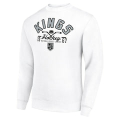 Los Angeles Kings Starter Stick And Puck Logo Fleece Pullover Sweatshirt - White | US 202215839