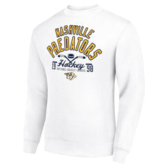 Nashville Predators Starter Stick And Puck Logo Fleece Pullover Sweatshirt - White | US 202215846