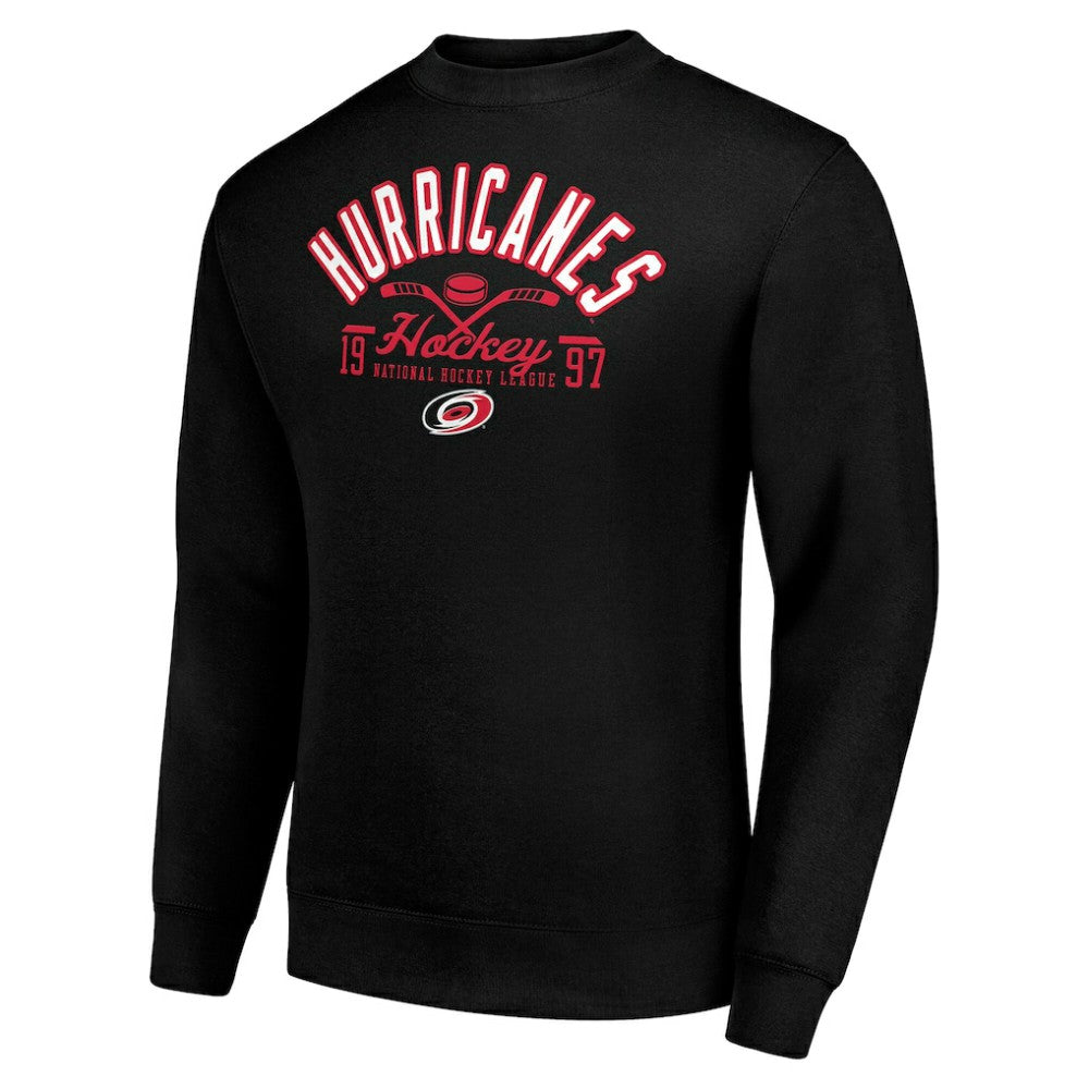 Carolina Hurricanes Starter Stick And Puck Logo Fleece Pullover Sweatshirt - Black | US 202215855