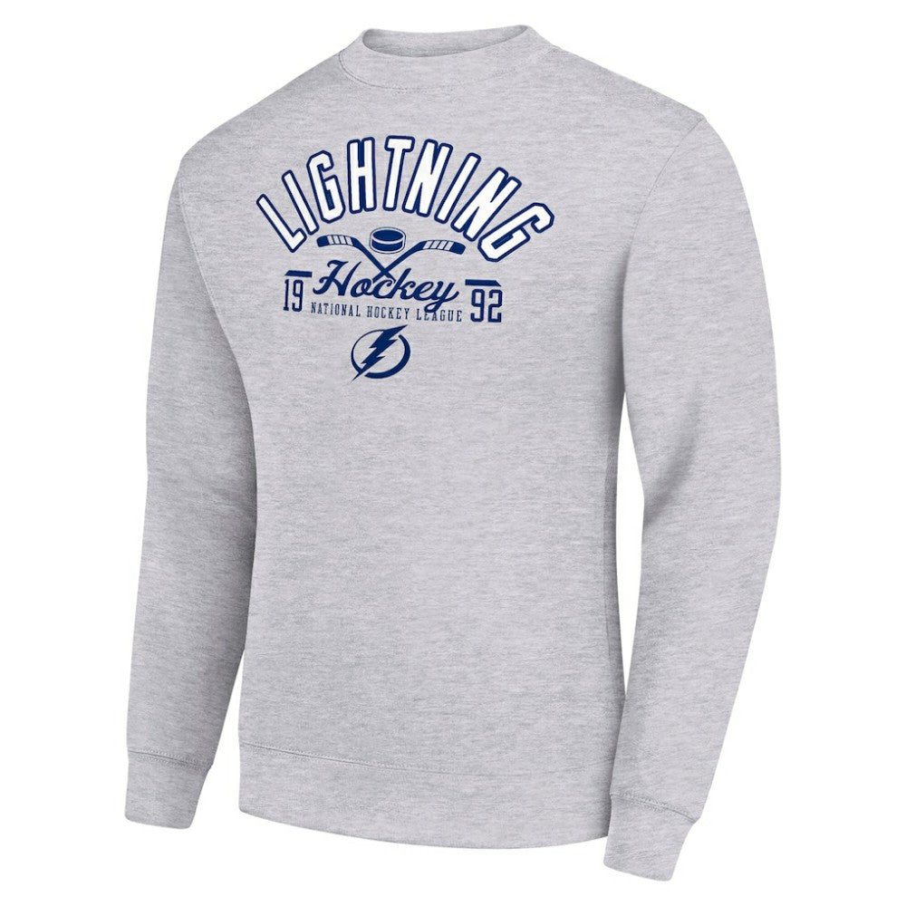 Tampa Bay Lightning Starter Stick And Puck Logo Fleece Pullover Sweatshirt - Heather Gray | US 202215856