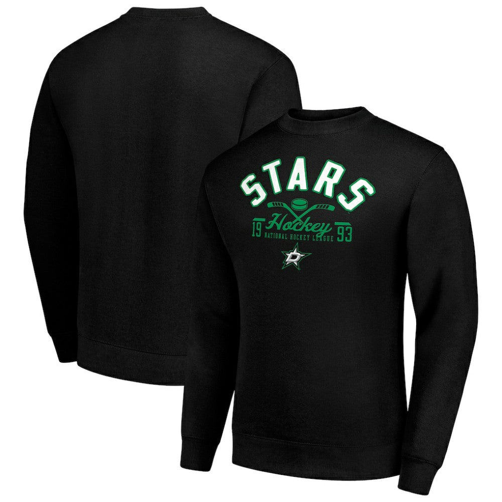 Dallas Stars Starter Stick And Puck Logo Fleece Pullover Sweatshirt - Black | US 202215864