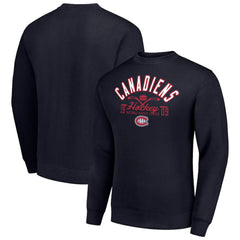 Montreal Canadiens Starter Stick And Puck Logo Fleece Pullover Sweatshirt - Navy | US 202215866
