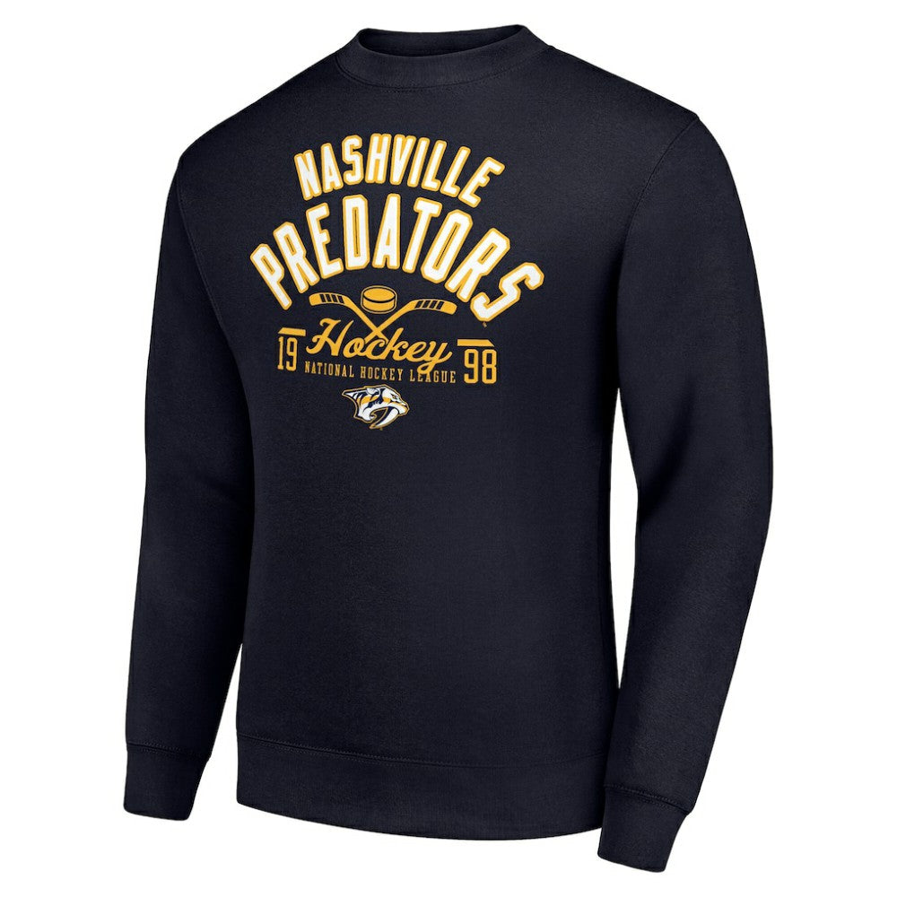 Nashville Predators Starter Stick And Puck Logo Fleece Pullover Sweatshirt - Navy | US 202215868