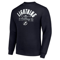 Tampa Bay Lightning Starter Stick And Puck Logo Fleece Pullover Sweatshirt - Navy | US 202215875