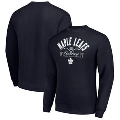 Toronto Maple Leafs Starter Stick And Puck Logo Fleece Pullover Sweatshirt - Navy | US 202215877