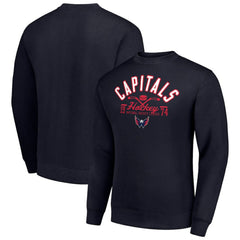 Washington Capitals Starter Stick And Puck Logo Fleece Pullover Sweatshirt - Navy | US 202215881