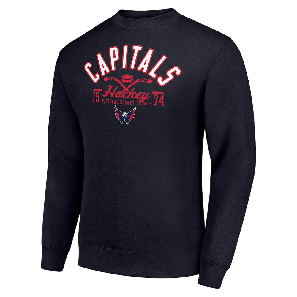 Washington Capitals Starter Stick And Puck Logo Fleece Pullover Sweatshirt - Navy | US 202215881
