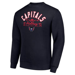 Washington Capitals Starter Stick And Puck Logo Fleece Pullover Sweatshirt - Navy | US 202215881