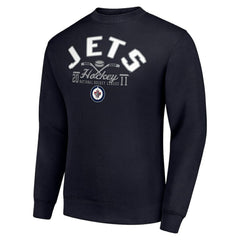 Winnipeg Jets Starter Stick And Puck Logo Fleece Pullover Sweatshirt - Navy | US 202215884