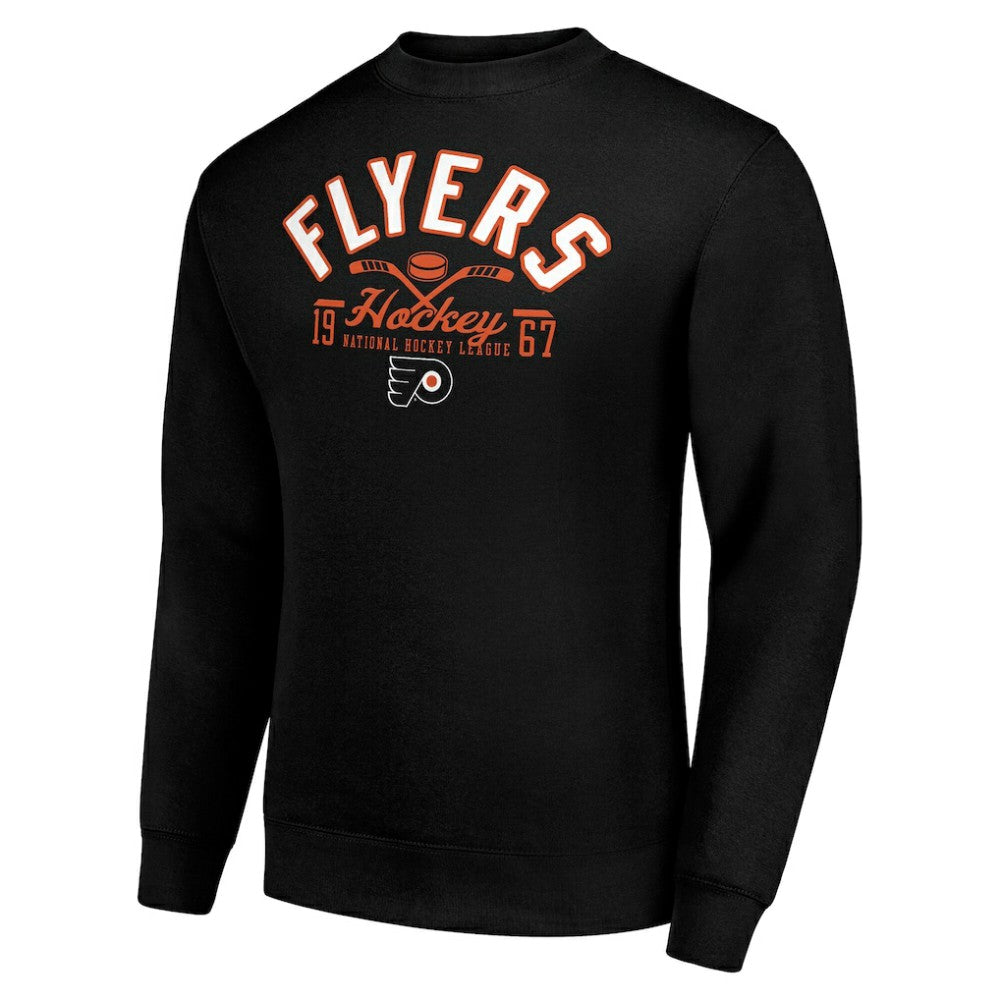 Philadelphia Flyers Starter Stick And Puck Logo Fleece Pullover Sweatshirt - Black | US 202215887