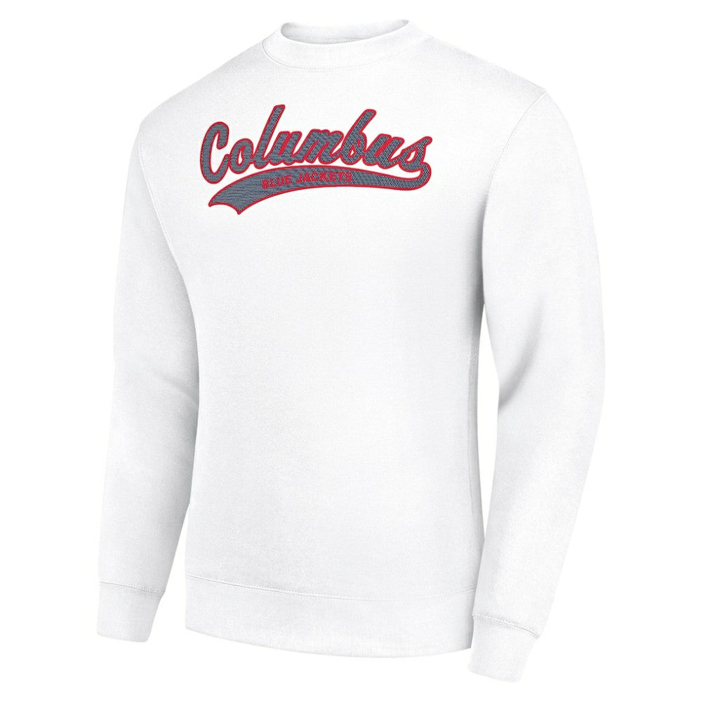 Columbus Blue Jackets Starter  Tailsweep City Pullover Sweatshirt - White | US 202215917