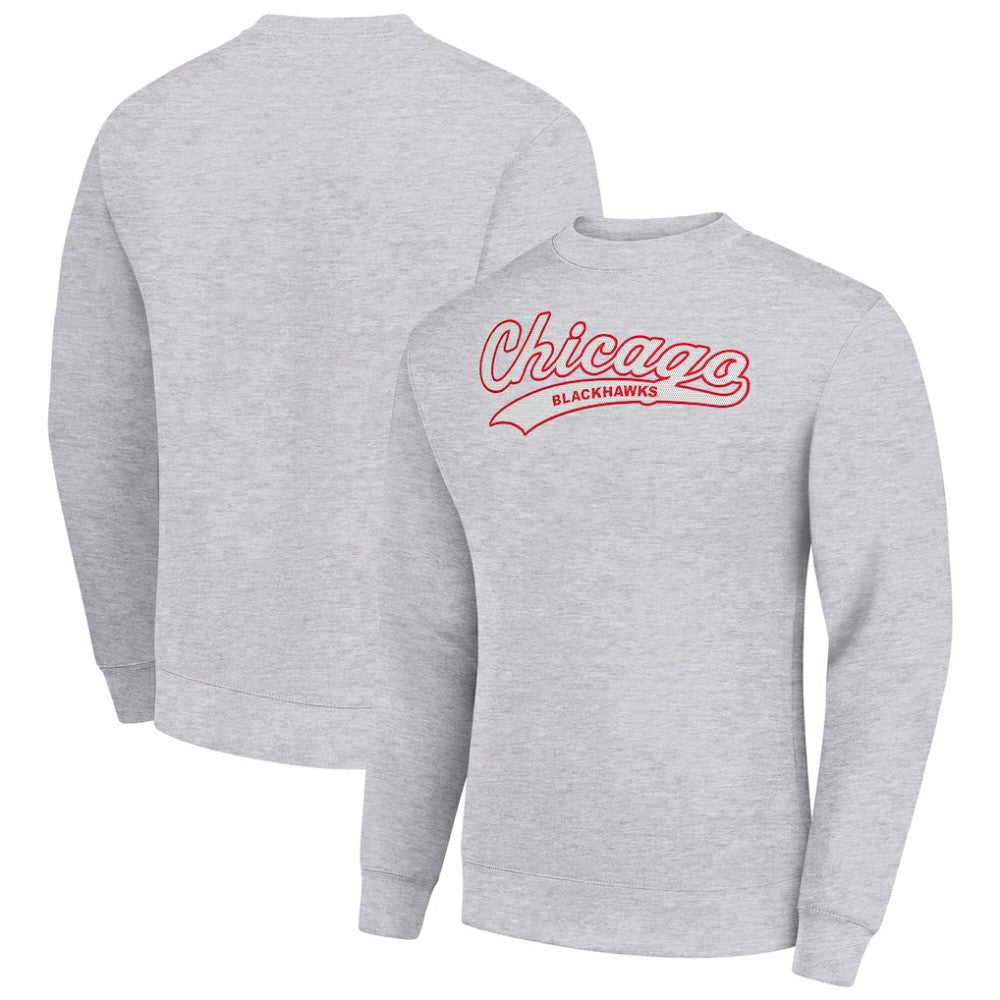 Chicago Blackhawks Starter  Tailsweep City Pullover Sweatshirt - Heather Gray | US 202215927