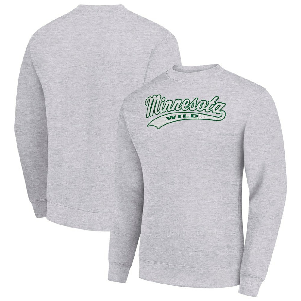 Minnesota Wild Starter  Tailsweep City Pullover Sweatshirt - Heather Gray | US 202215941