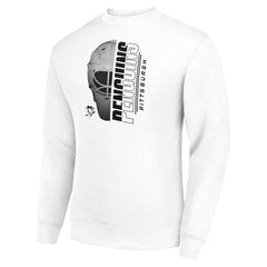 Pittsburgh Penguins Starter  Half Helmet Team Logo Pullover Sweatshirt - White | US 202216002