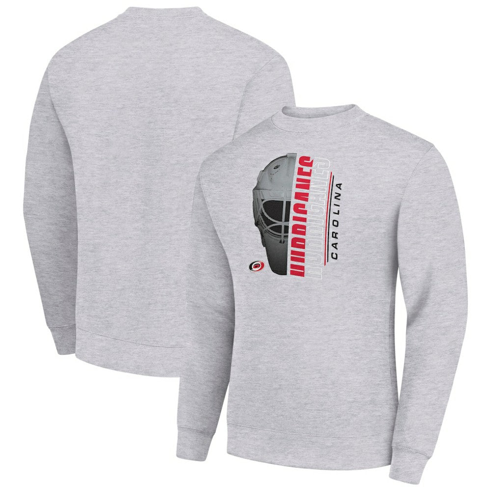 Carolina Hurricanes Starter  Half Helmet Team Logo Pullover Sweatshirt - Heather Gray | US 202216022