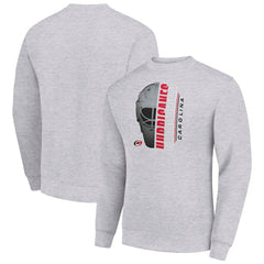 Carolina Hurricanes Starter  Half Helmet Team Logo Pullover Sweatshirt - Heather Gray | US 202216022