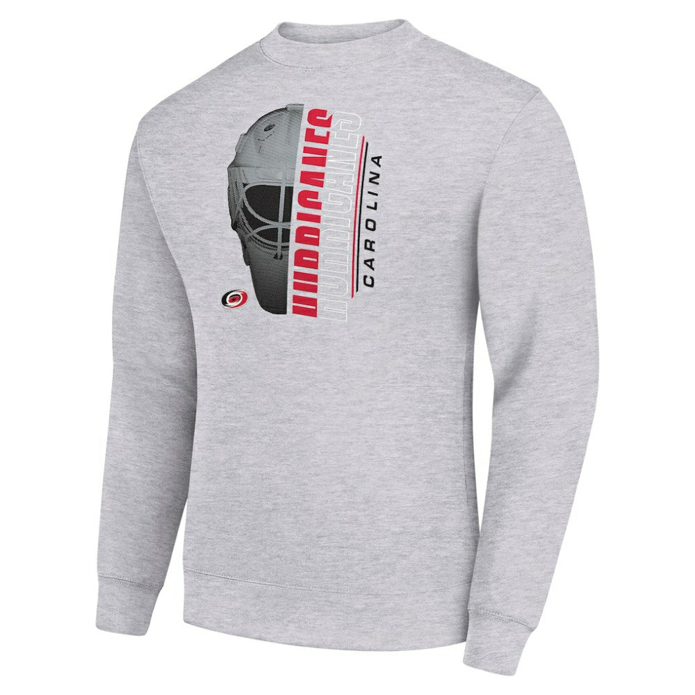 Carolina Hurricanes Starter  Half Helmet Team Logo Pullover Sweatshirt - Heather Gray | US 202216022