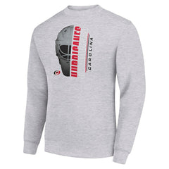Carolina Hurricanes Starter  Half Helmet Team Logo Pullover Sweatshirt - Heather Gray | US 202216022