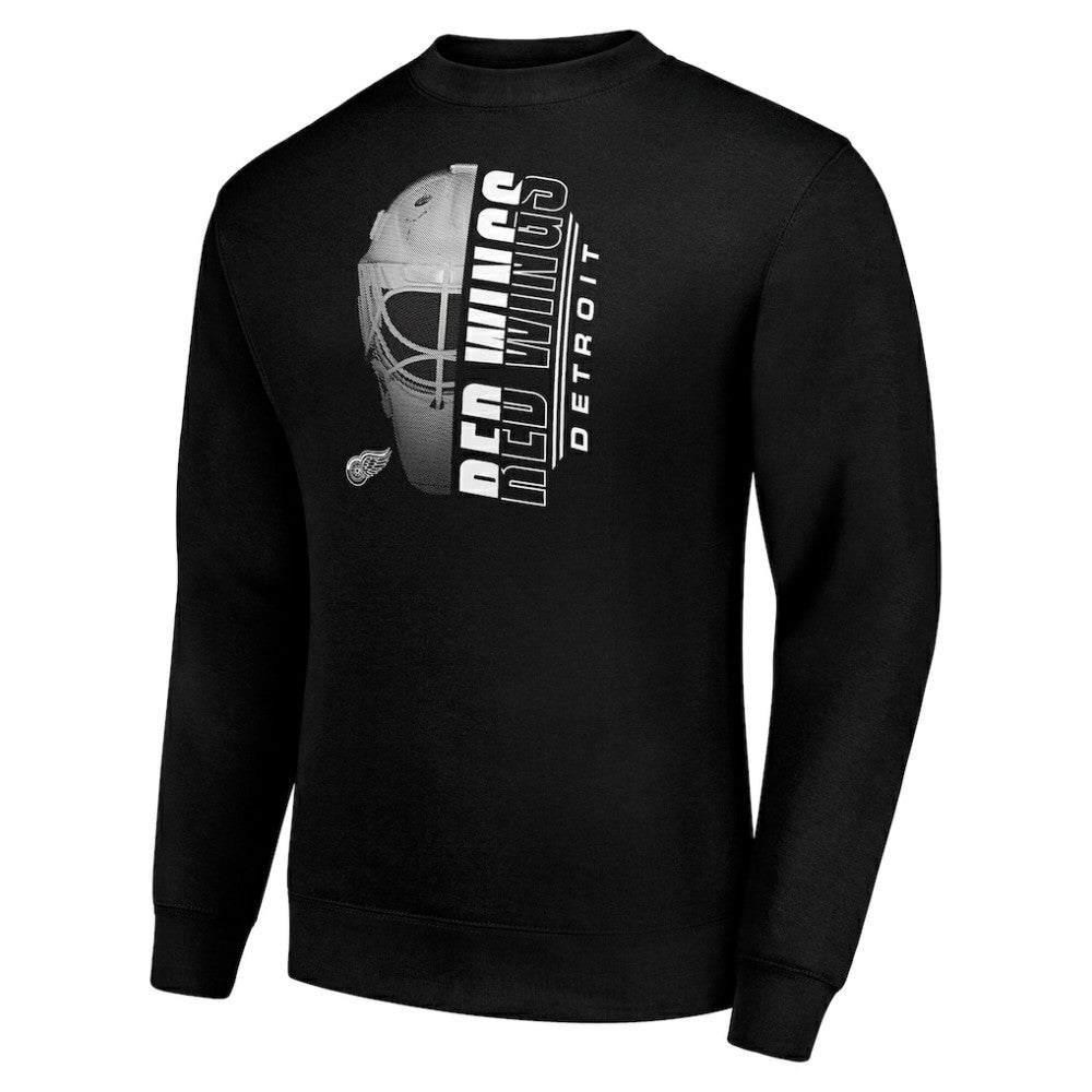 Detroit Red Wings Starter  Half Helmet Team Logo Pullover Sweatshirt - Black | US 202216051
