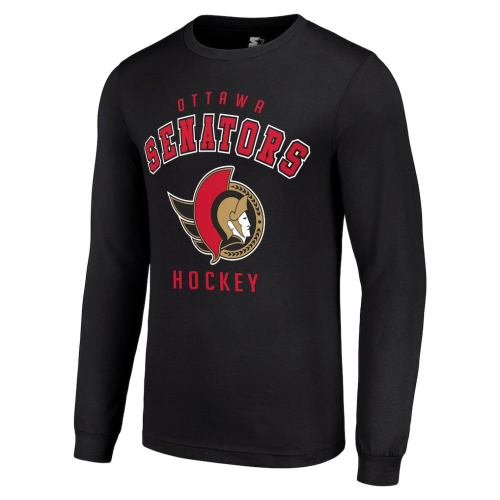 Ottawa Senators Starter Logo Long Sleeve T-Shirt - Black | US 202216224
