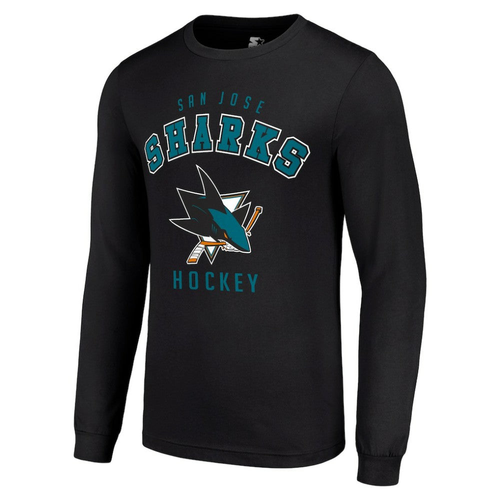 San Jose Sharks Starter Logo Long Sleeve T-Shirt - Black | US 202216232
