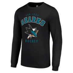 San Jose Sharks Starter Logo Long Sleeve T-Shirt - Black | US 202216232