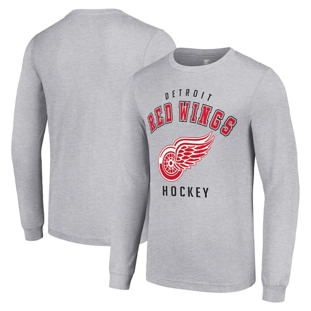 Detroit Red Wings Starter Logo Long Sleeve T-Shirt - Heather Gray | US 202216283