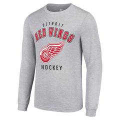 Detroit Red Wings Starter Logo Long Sleeve T-Shirt - Heather Gray | US 202216283